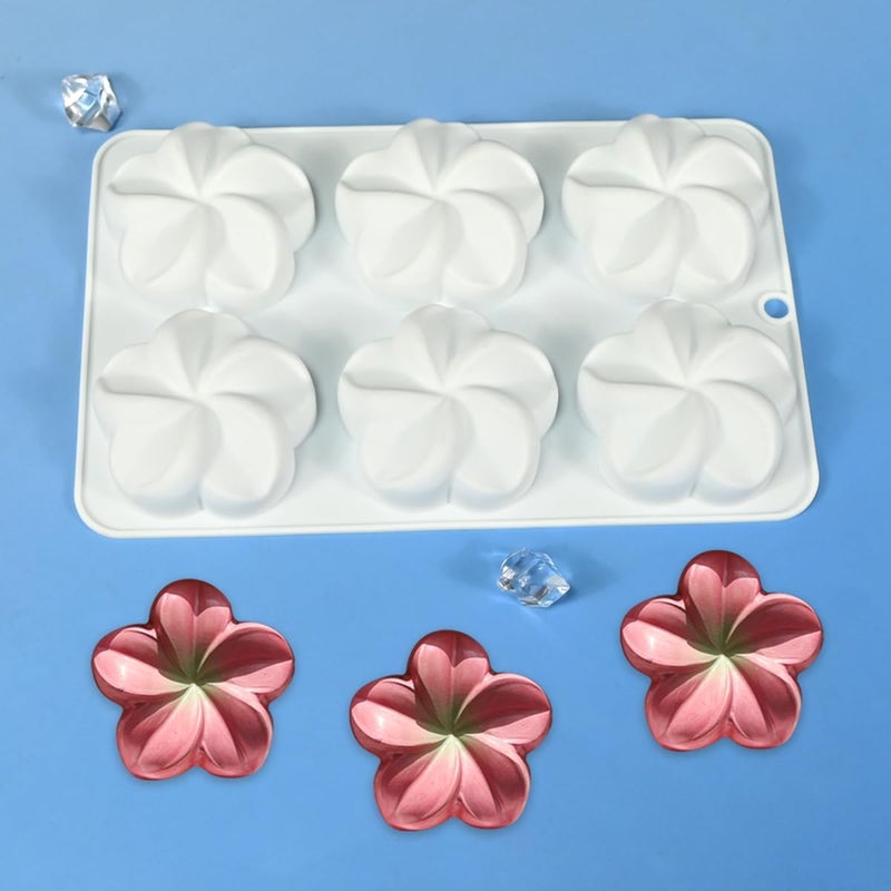 mostsom Silicone Flower Mold for Chocolate, Cake, Jelly, Mousse, Truffle & Ice Cube - Non-Stick Baking Molds Easy Release Candy Making Mould (E_ Flower) - Image 1