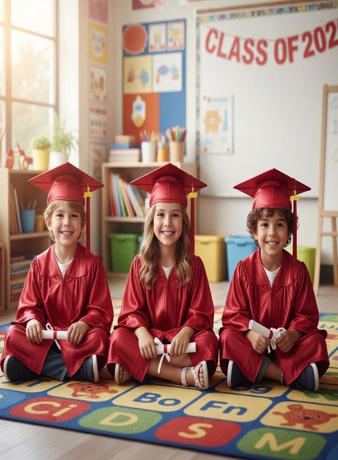 Misscom Shiny Preschool Kindergarten Graduation Cap Gown Set for Kids With 2025 2026 Tassels Charms - Image 3