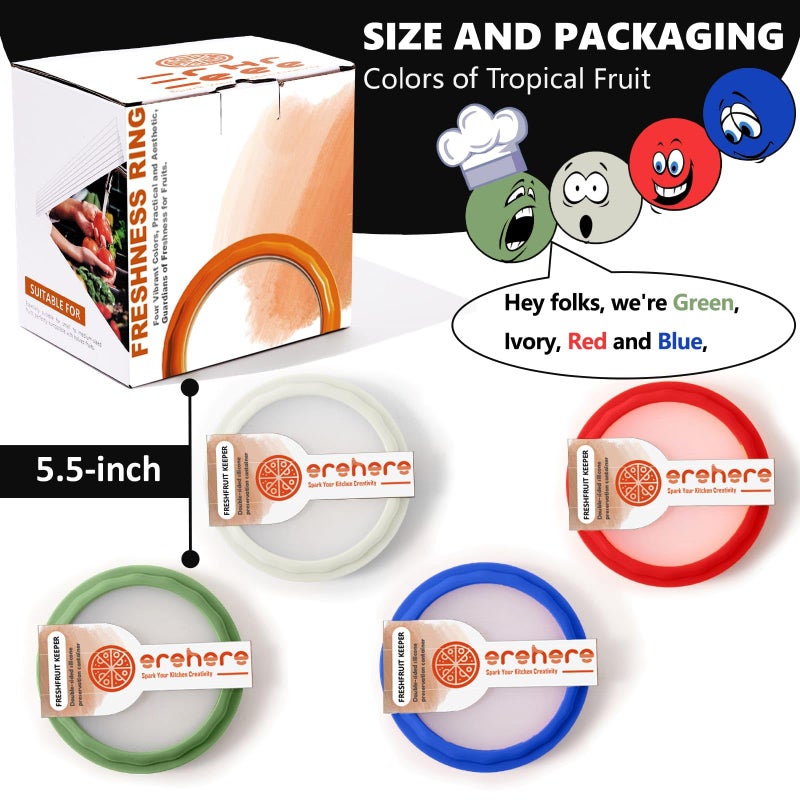 Erehere 4-Piece Airtight Food Storage Containers Set â€“ Avocado Saver, Onion Keeper, Silicone Kitchen Organizers for Fridge, Reusable & Leak-Proof to Lock in Freshness - Image 5