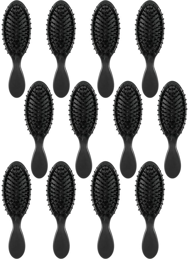 Phyyixs 12 Pack Mini Detangling Brushes for Wet & Dry Hair, Compact Travel Hairbrush for Teens & Adults, Perfect for Bridesmaid Gifts, Party Favors & Stocking Stuffers (Black) - Image 1