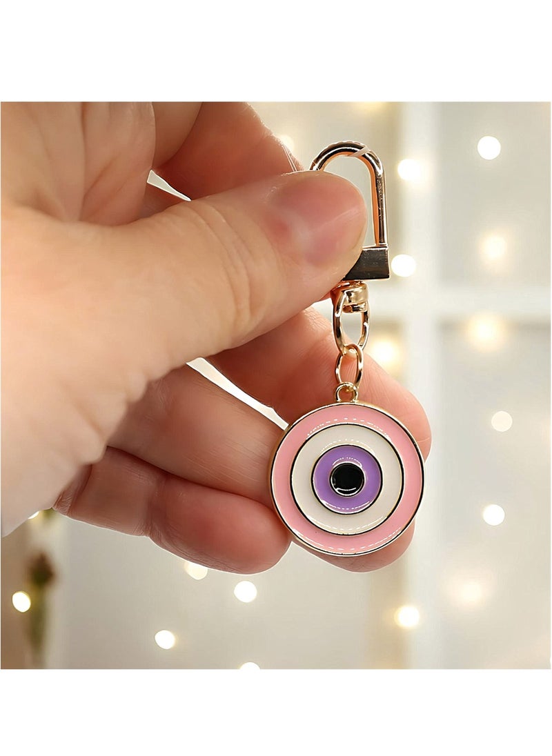 SYOSI Key Chain, 2Pcs Cute Shining Enamel Evil Eye Keychain for Women, Protection Good Luck Charms Key Chain for Car Keys Holder Bag Purse, Bag Purse Accessories  - Image 5