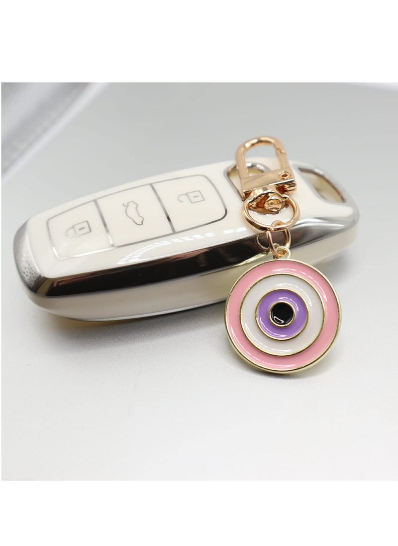 SYOSI Key Chain, 2Pcs Cute Shining Enamel Evil Eye Keychain for Women, Protection Good Luck Charms Key Chain for Car Keys Holder Bag Purse, Bag Purse Accessories  - Image 3