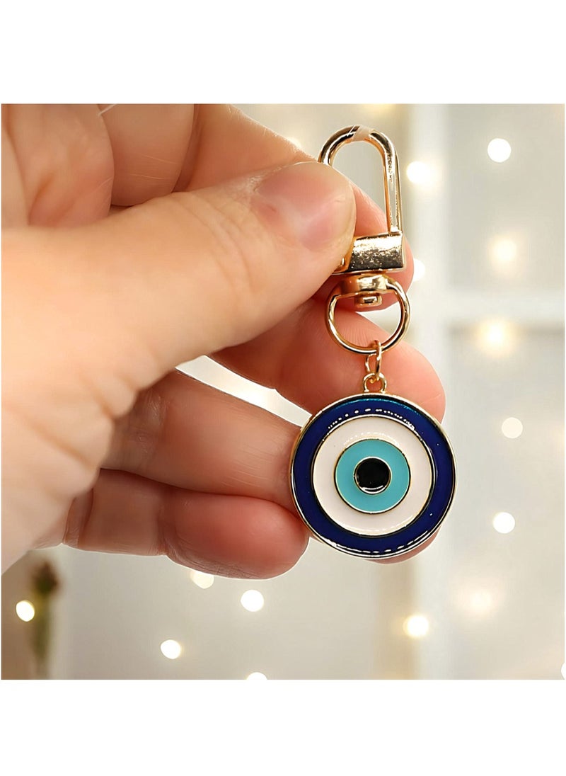 SYOSI Key Chain, 2Pcs Cute Shining Enamel Evil Eye Keychain for Women, Protection Good Luck Charms Key Chain for Car Keys Holder Bag Purse, Bag Purse Accessories  - Image 4