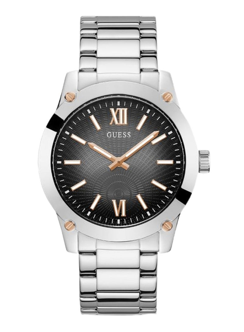 GUESS Men's Crescent Analog Silver Stainless Steel Watch GW0574G1 - Image 1