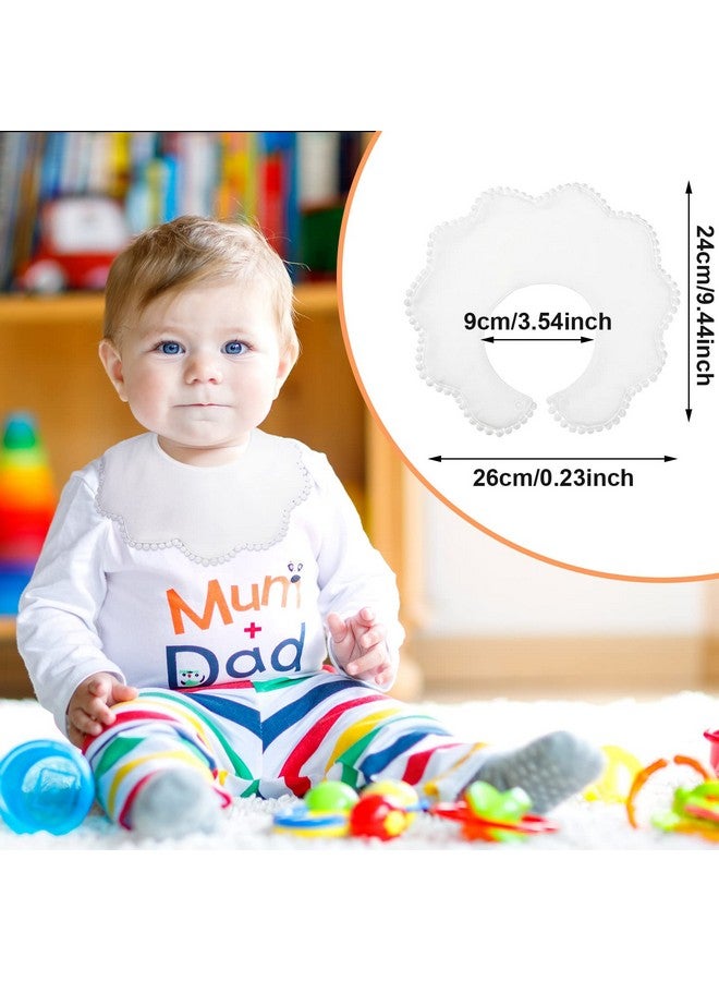 JenPen 4 Pieces White Bibs For Baby Baby Girl Bandana Bibs Baby Bandana Drool Bibs 360 Bibs For Baby Girl Muslin Bibs Set For Teething Toddler - Image 3