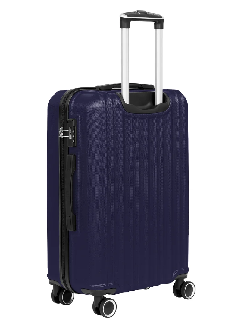 Parajohn SET OF (THREE) ABS Material 3-Piece Hardsided Luggage Set | 4-Wheel Spinner Trolley | Small (2.5kg), Medium (3kg), Large (3.8kg)Navy  | Best Price UAE