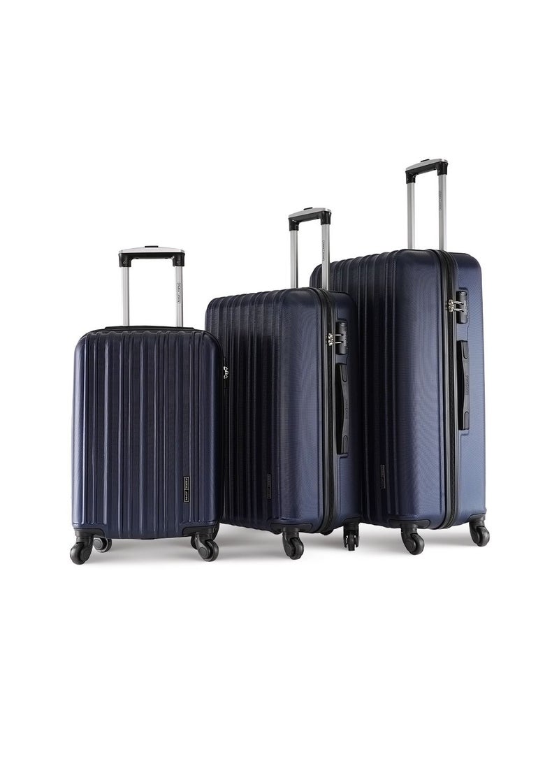 PARAJOHN Keno 3-Piece ABS Hardside Spinner Luggage Trolley Set 20/24/28 Inch Navy  - Image 1
