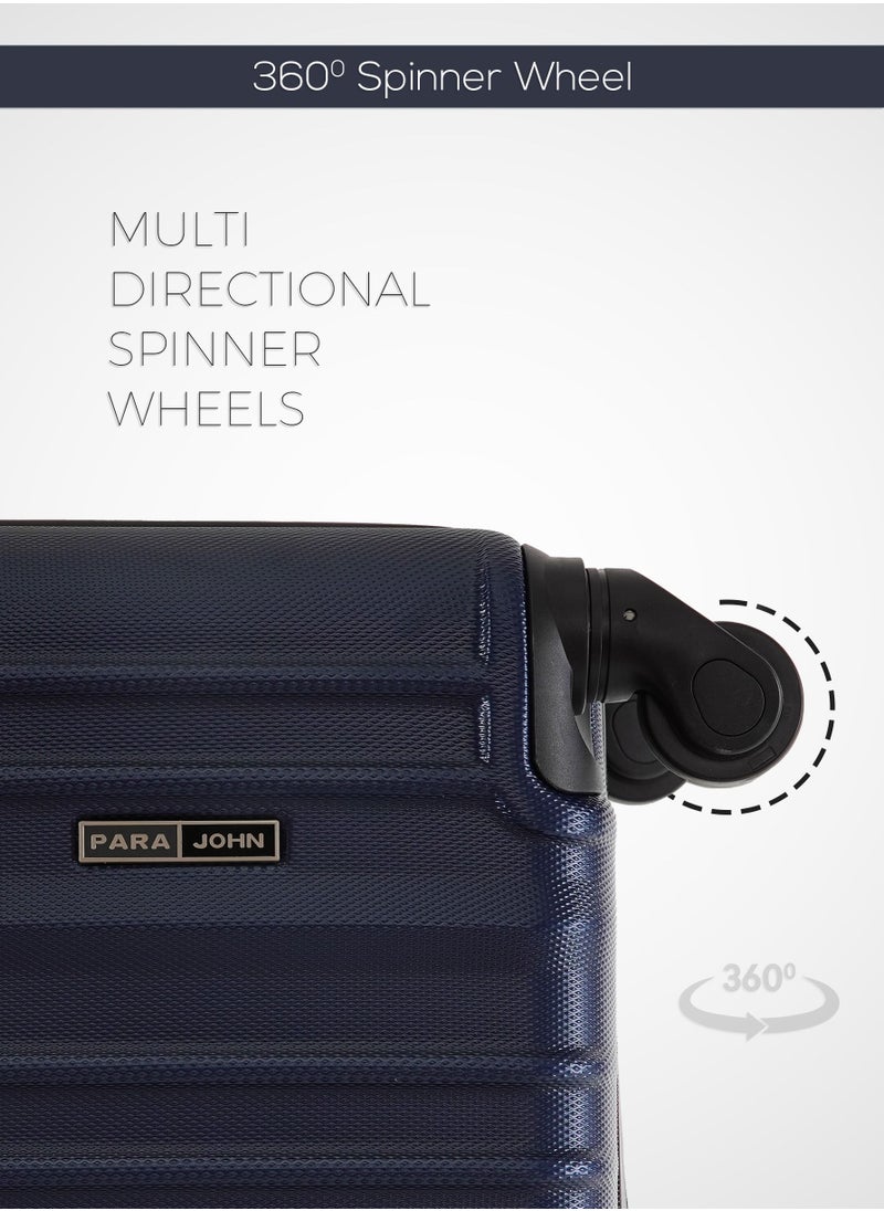 PARAJOHN Keno 3-Piece ABS Hardside Spinner Luggage Trolley Set 20/24/28 Inch Navy  - Image 4