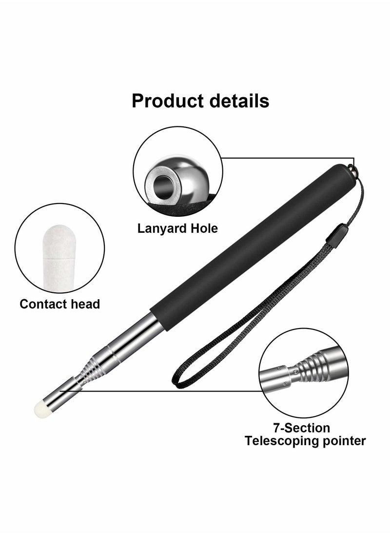 Excefore - Retractable Teaching Pointer Presenter Whiteboard Pointer and Lanyards with 6 Pieces Extra Felt Nibs - Image 1