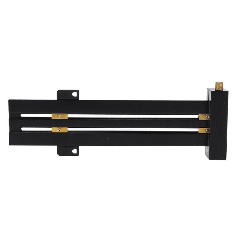 6in Woodworking Scriber with Limit Block, T Shaped Marking Line Ruler, Aluminum Alloy Parallel Vertical Double Line Drawing Aid with Retractable Pin for Woodworkers (Black) - Image 4