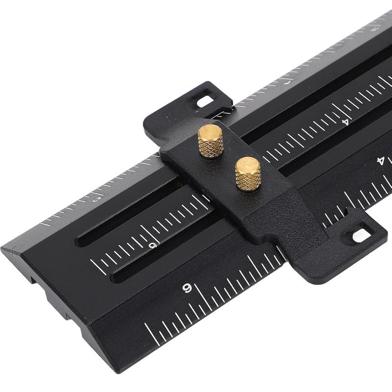 6in Woodworking Scriber with Limit Block, T Shaped Marking Line Ruler, Aluminum Alloy Parallel Vertical Double Line Drawing Aid with Retractable Pin for Woodworkers (Black) - Image 5
