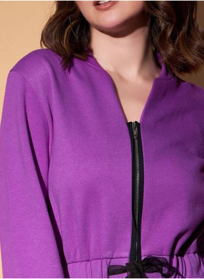 Styli - V Neck Fleece Basic Jogger Fit Jumpsuit by Styli - Image 1