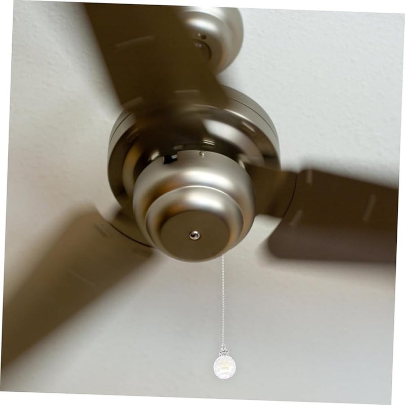 Tehaux 2 Pack Clear Crystal Fan Pull Chain Extender With Faceted Balls Ab Color Finish - Image 3