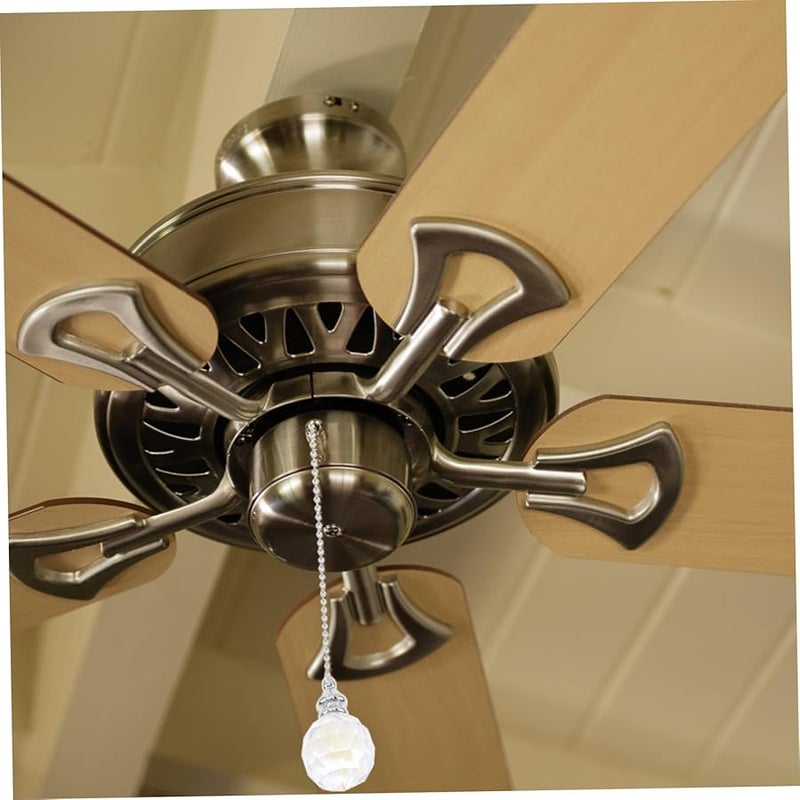 Tehaux 2 Pack Clear Crystal Fan Pull Chain Extender With Faceted Balls Ab Color Finish - Image 5