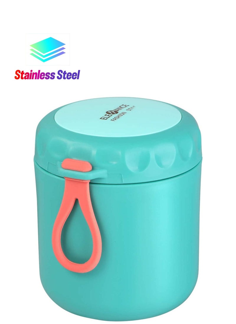 Y&D Insulated Lunch Container Hot Food Jar, Vacuum Stainless Steel Thermo Leakproof Stackable Bento Box for School Office Picnic Travel Outdoors 430ml Green  - Image 1