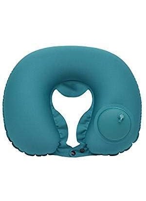 Shrux Shrux Air Inflatable Neck Traction Sleeping PillowUShaped Full Neck Cover Portable PlaneTrain Car Neck and Head Support Relax Sleeping PillowHand Press Button air Inflatable Pillow  - Image 1