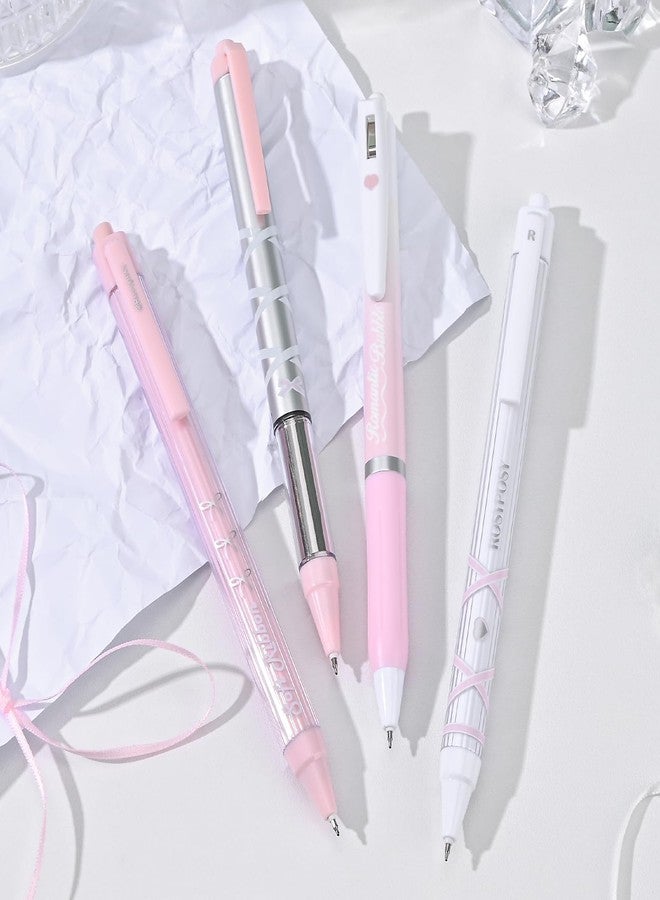 BAYTORY 8Pcs Gel Pens, Aesthetic Pens, Pastel Pen, Fine Point 0.5 mm Pens for Journaling, Retractable Quick Dry Black Ink, Smooth Writing for Office School Supplies (Pink Series) - Image 3