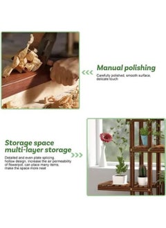 Rock Pow Wooden Flower Plant Stand  - Image 3