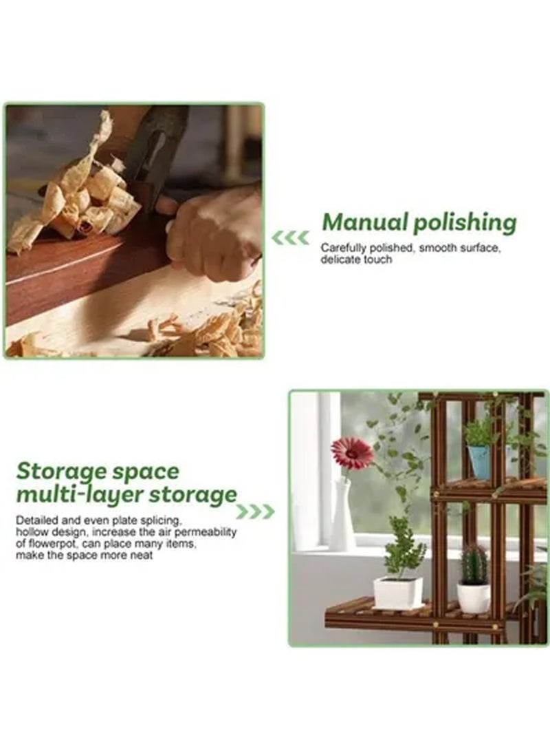 Rock Pow Wooden Flower Plant Stand - Image 3