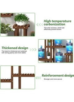 Rock Pow Wooden Flower Plant Stand  - Image 2