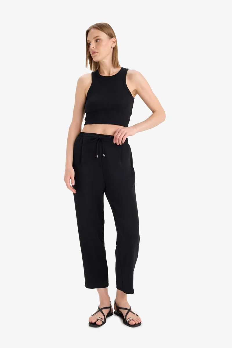 DeFacto Carrot Fit High Waist Straight Leg Trousers