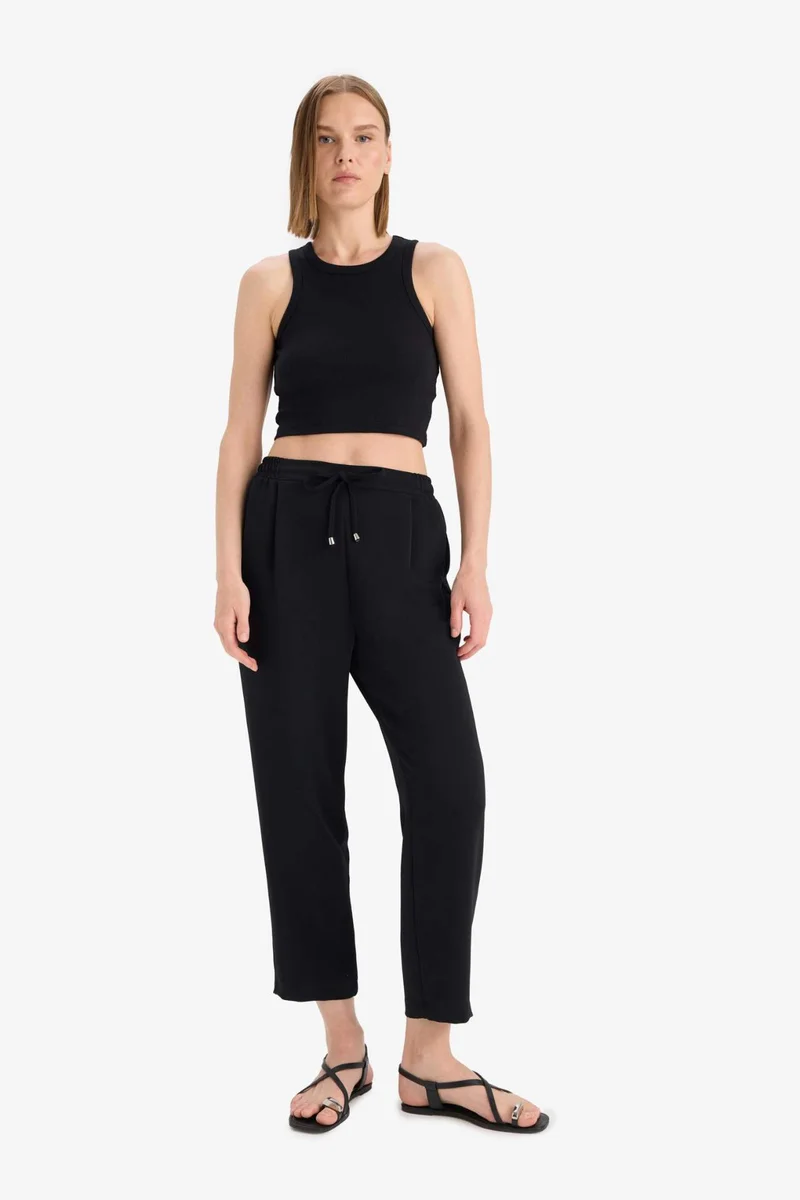 DeFacto Carrot Fit High Waist Straight Leg Trousers