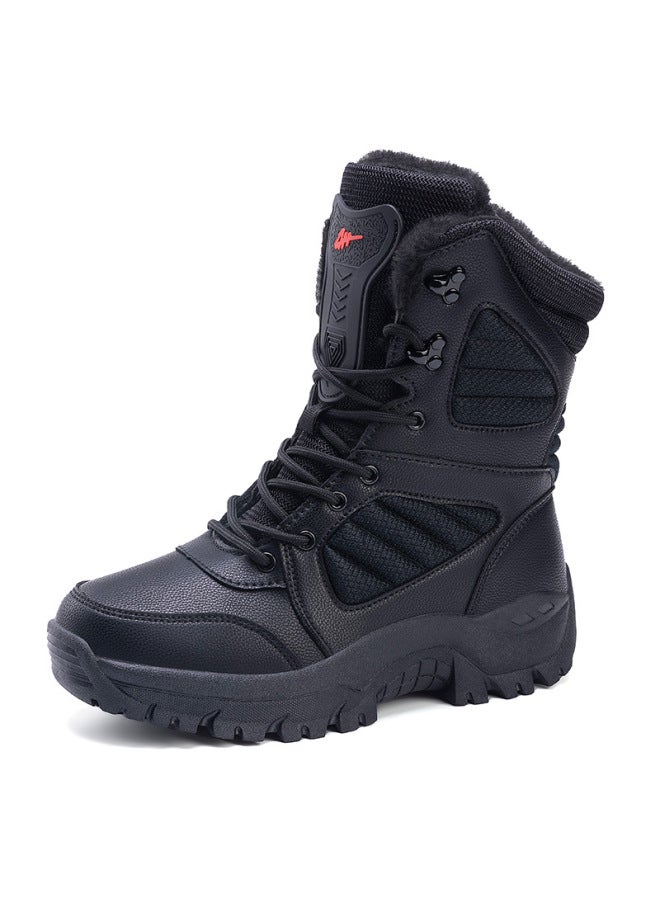 Winter Velvet Warm Snow Boots Women's High-top Cotton Shoes Outdoor  Boots Large Size Boots Men's Wild Tactical Boots