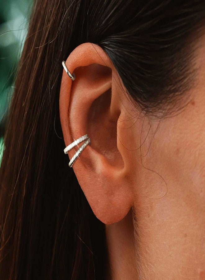 Dcfywl731 Ear Cuff Earrings for Women Non Piercing Chain Rhinestone Design Cartilage Ear Cuff Jewelry - Image 2