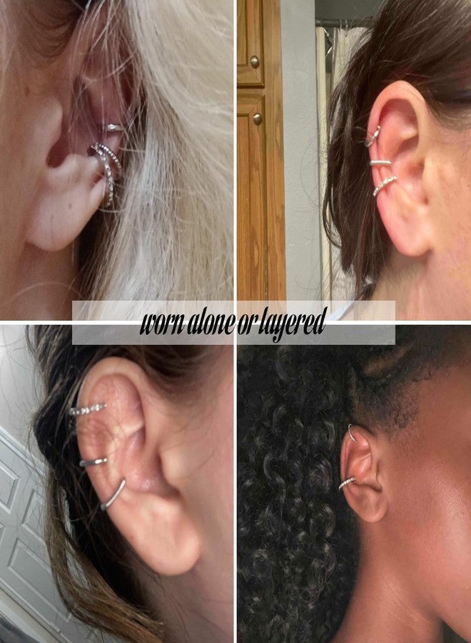 Dcfywl731 Ear Cuff Earrings for Women Non Piercing Chain Rhinestone Design Cartilage Ear Cuff Jewelry - Image 3