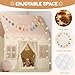 Senodeer Kids Play Tent Indoor with Brown Checkered Mat Rainbow Tissue Garland Star Lights Girl Tent Indoor Playhouse for Girls Kids Toys for Boy Girl Birthday Gift for Kids - Image 4