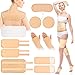 YHOVID 13 Pcs Castor Oil Pack Wrap Organic Cold Pressed Unrefined Glass Bottle for Liver Detox Stomach Neck Knee Foot Entire Body Organic Cotton Reusable Pads Kit for HotCold Compress - Image 4