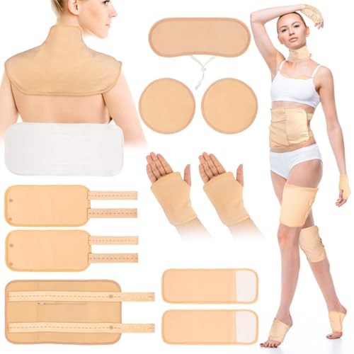 YHOVID 13 Pcs Castor Oil Pack Wrap Organic Cold Pressed Unrefined Glass Bottle for Liver Detox Stomach Neck Knee Foot Entire Body Organic Cotton Reusable Pads Kit for HotCold Compress - Image 5
