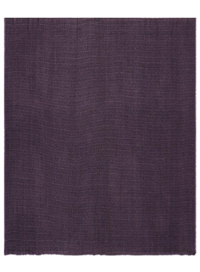 إي أتش وشاح من الكشمير الخالص 100%، بنمط خلية النحل بلونين، طبقتان كبيرتان دافئتان وناعمتان كالحرير، مناسب للجنسين (بنفسجي وأسود) - Image 4