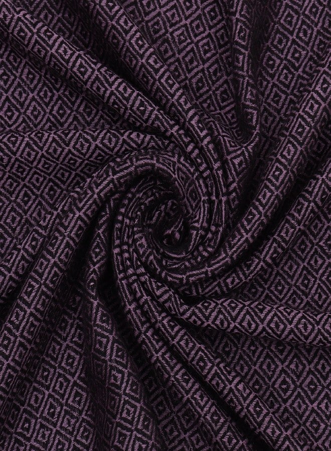 إي أتش وشاح من الكشمير الخالص 100%، بنمط خلية النحل بلونين، طبقتان كبيرتان دافئتان وناعمتان كالحرير، مناسب للجنسين (بنفسجي وأسود) - Image 5