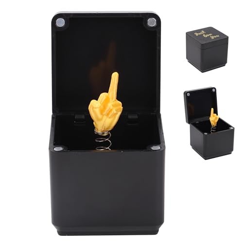i-Beeboo iBeeboo Gag Gifts for Him Her AdultsMiddle Finger in a Box Funny Gifts White Elephant Gifts for Adults Christmas Stocking Stuffers for Men Quirky Joke Prank - Image 1