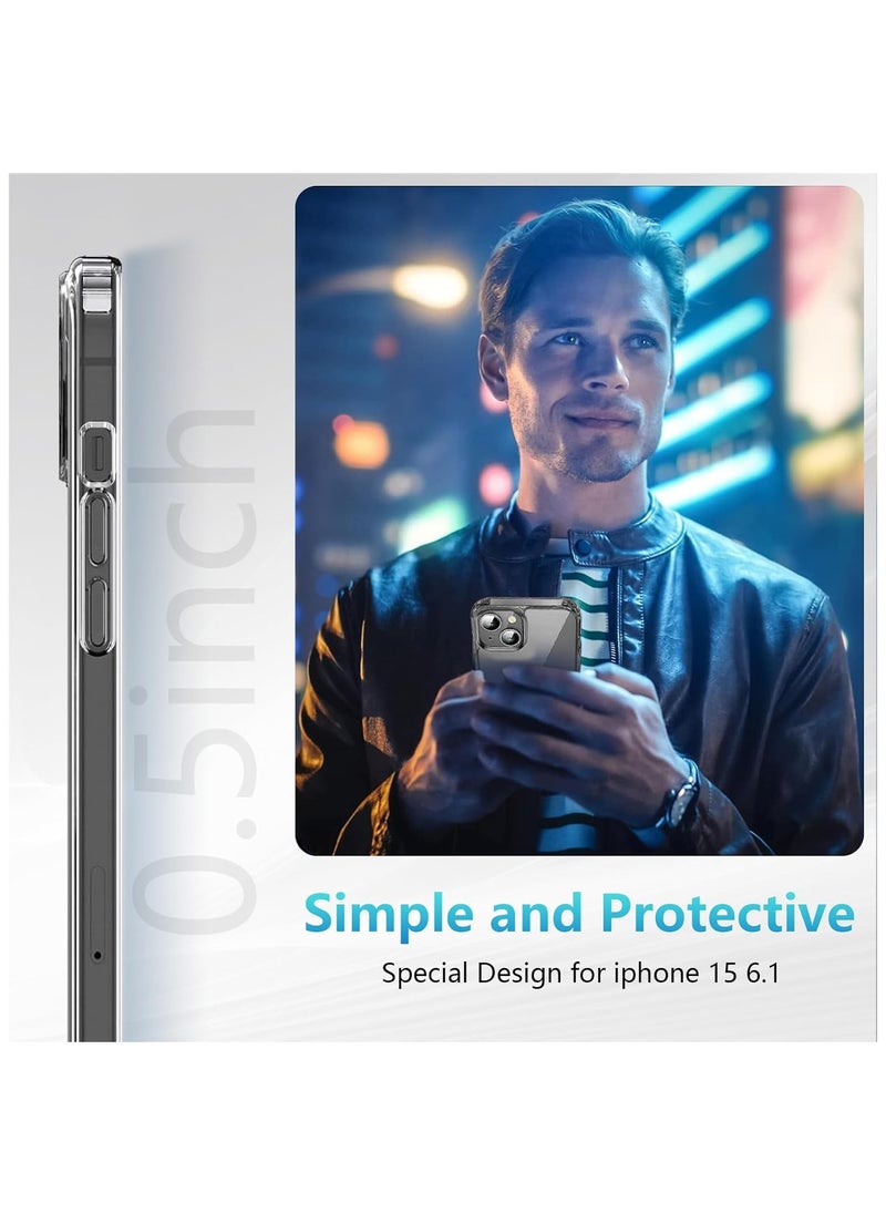 Generic - Protection Case Cover With MagSafe for Apple iPhone 15 Clear - Image 1