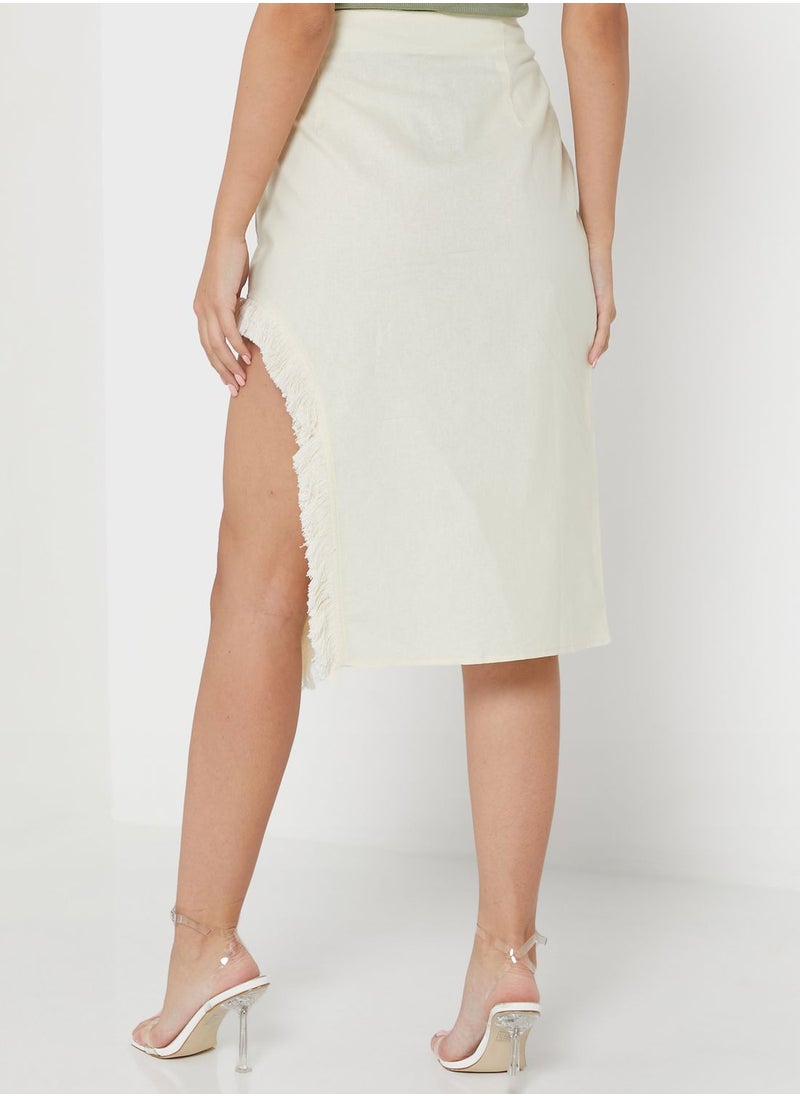 boohoo Strappy Side Split Asymmetric  Skirt  - Image 2
