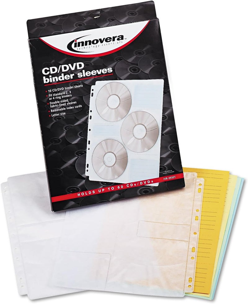 Innovera Innovera IVR39301  TwoSided CDDVD Pages for ThreeRing Binder  - Image 3