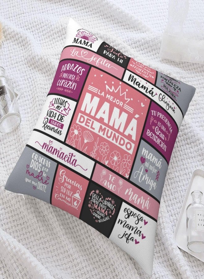 Skizbcw Regalos para Mamá, Regalo para Mama, Regalos para Mamás CumpleañOs, Mexican Mom Gifts Throw Pillow Cover 18"x18" - Image 3