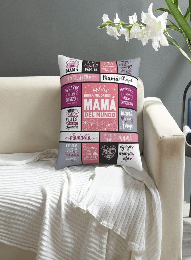 Skizbcw Regalos para Mamá, Regalo para Mama, Regalos para Mamás CumpleañOs, Mexican Mom Gifts Throw Pillow Cover 18"x18" - Image 4