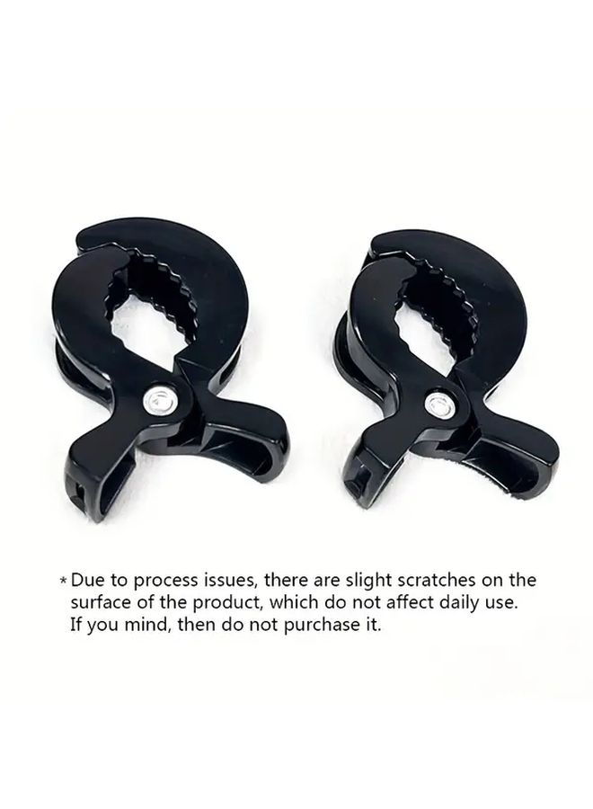 2 Pcs Black Stroller Blanket Clips Durable Plastic Diaper Bag Holder Toy Secure - Image 3