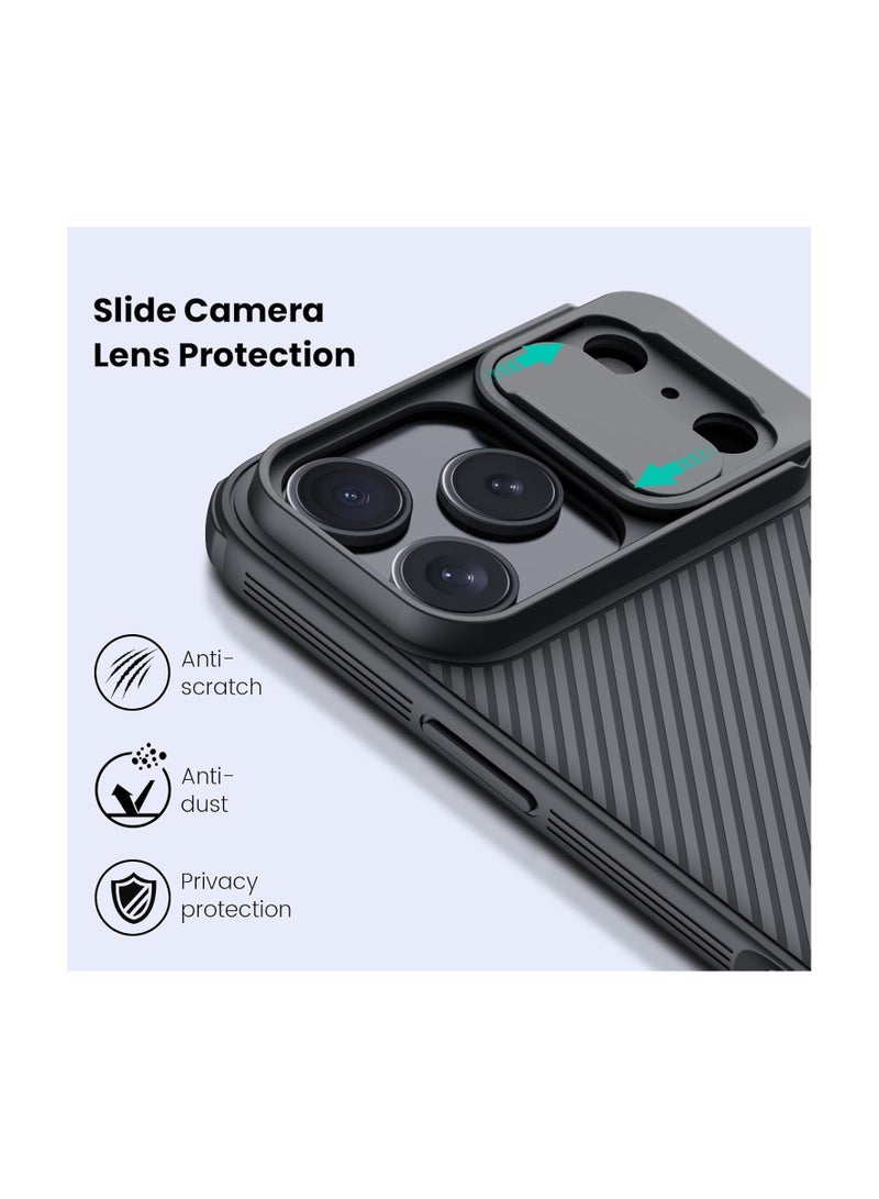 نيلكين CamShield Pro Case for Apple iPhone 17 Pro – Protective PC+TPU Hybrid Cover with Sliding Camera Shield, Airbag Corner Defense & Sleek Anti-Fingerprint Finish – Black - Image 2