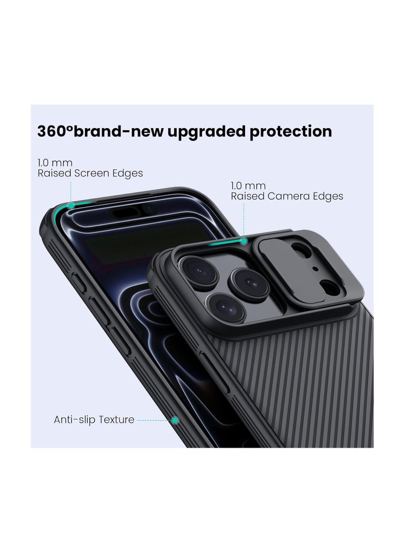 نيلكين CamShield Pro Case for Apple iPhone 17 Pro – Protective PC+TPU Hybrid Cover with Sliding Camera Shield, Airbag Corner Defense & Sleek Anti-Fingerprint Finish – Black - Image 3