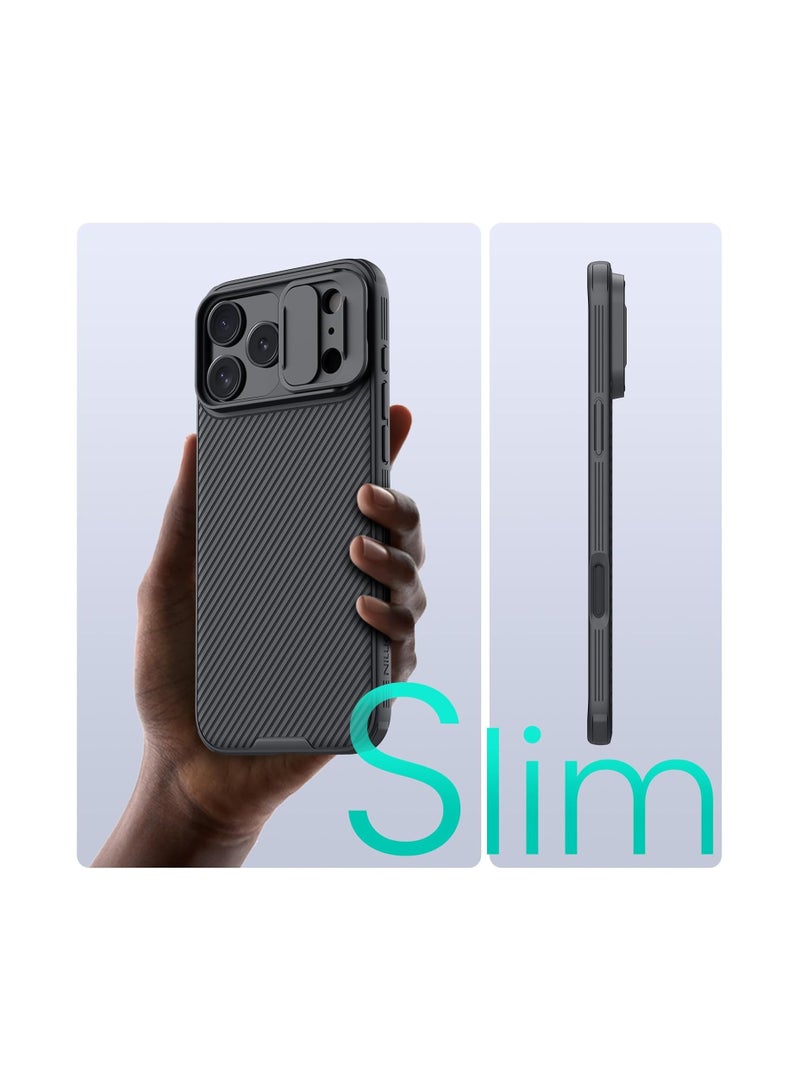 نيلكين CamShield Pro Case for Apple iPhone 17 Pro – Protective PC+TPU Hybrid Cover with Sliding Camera Shield, Airbag Corner Defense & Sleek Anti-Fingerprint Finish – Black - Image 5