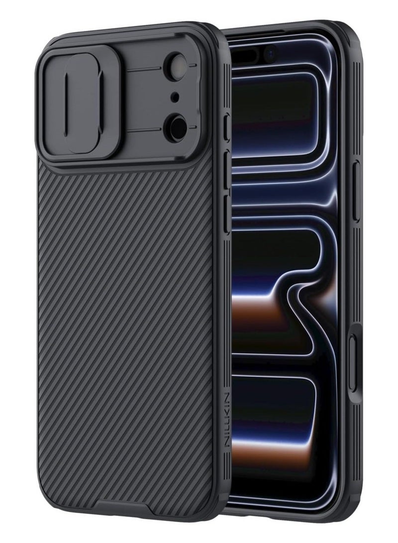 نيلكين CamShield Pro Case for Apple iPhone 17 Pro – Protective PC+TPU Hybrid Cover with Sliding Camera Shield, Airbag Corner Defense & Sleek Anti-Fingerprint Finish – Black - Image 1