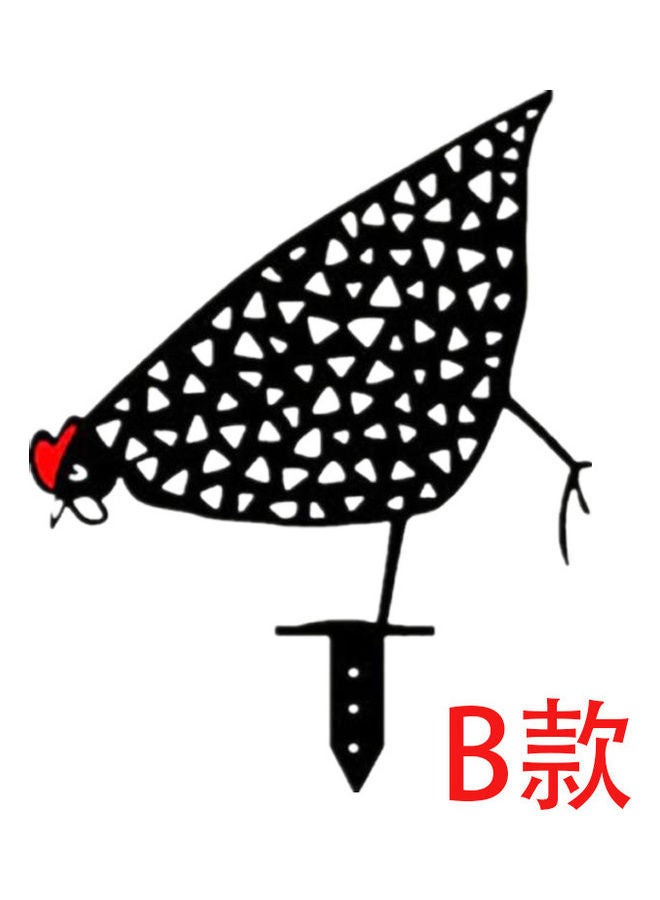 NIBEMINENT Chicken Yard Art Garden Floor Decoration Black - Image 1