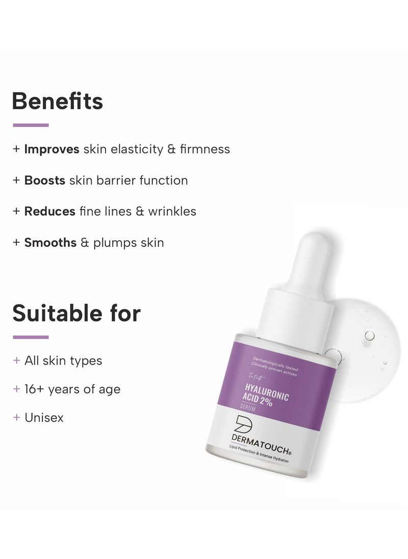 DERMATOUCH - DERMATOUCH Hyaluronic Acid 2% Serum | For intense Hydration, Glowing Skin | Specially for Dry Skin | For both Men & Women|18ml - Image 1