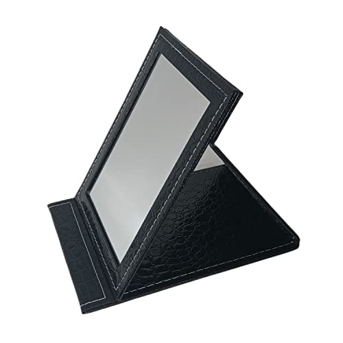 Jtbling Protable Folding Vanity Mirror with Adjustable Stand, Travel Mirror Makeup Mirror (Black) - Image 2