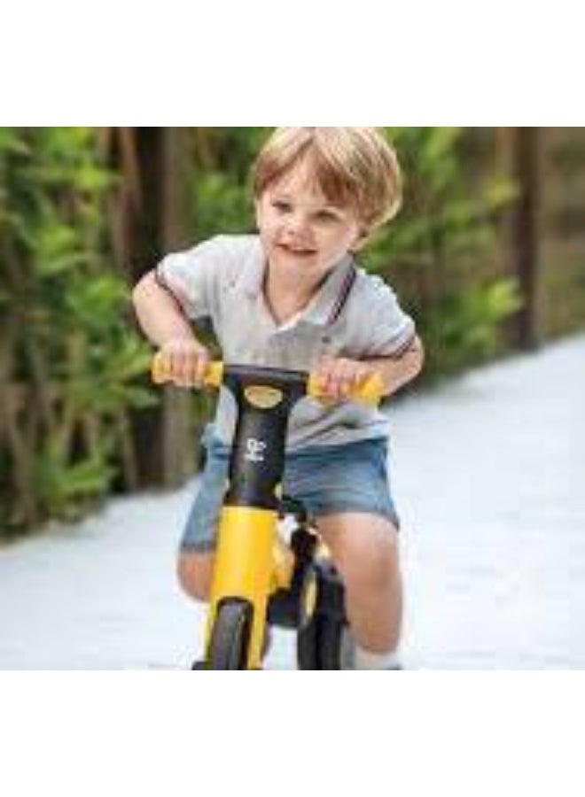 Hape Double-fun Transforming Rider Balance Bike & Tricycle – Yellow | Foldable Ride-On with Removable Pedals & Lockable Wheels for Toddlers | Lightweight Indoor & Outdoor Learning Bike, Age 18M+ - Image 1