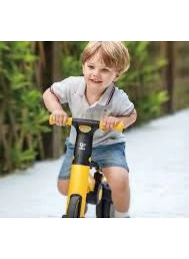 Hape Hape Double-fun Transforming Rider Balance Bike & Tricycle – Yellow | Foldable Ride-On with Removable Pedals & Lockable Wheels for Toddlers | Lightweight Indoor & Outdoor Learning Bike, Age 18M+